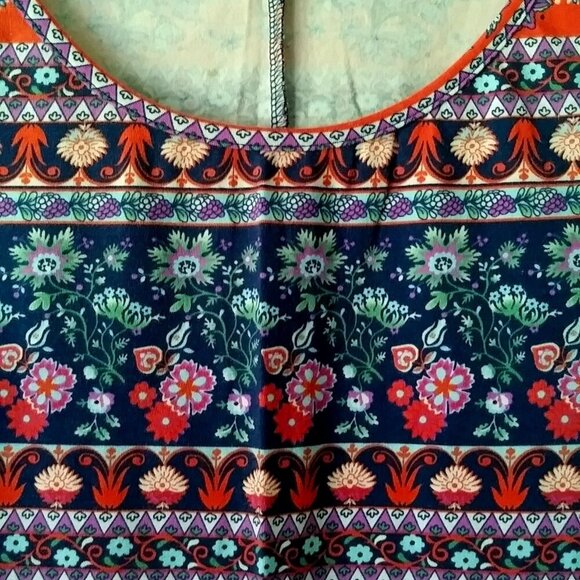 Xhilaration Abstract Print Dress 🌀 Cotton Stretch  Preowned Slay - Picture 3 of 9